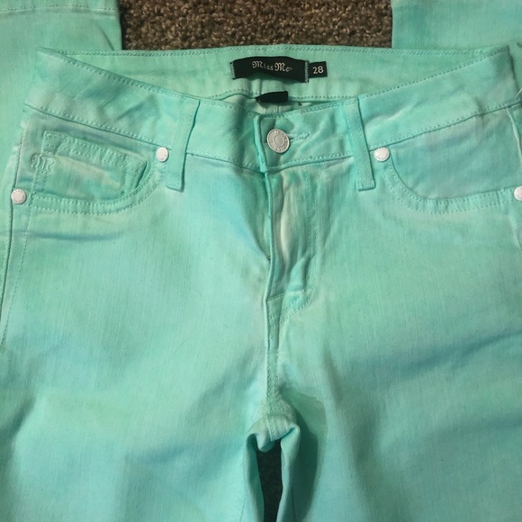 NWOT Mint Green “MISS ME” skinny jeans size 28/33 - Picture 5 of 5
